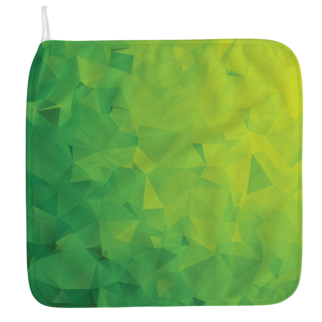 Lime Green Polygonal Geometric Print Hand Towel