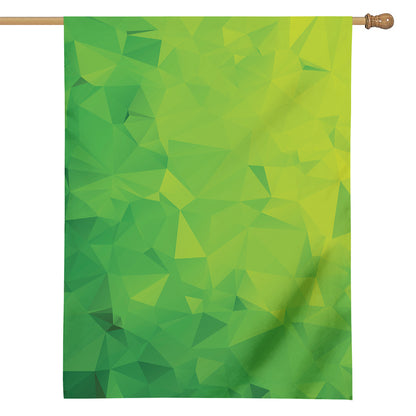 Lime Green Polygonal Geometric Print House Flag