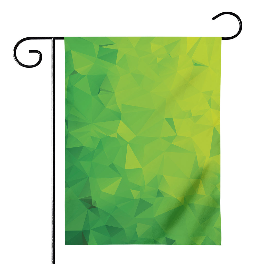 Lime Green Polygonal Geometric Print House Flag
