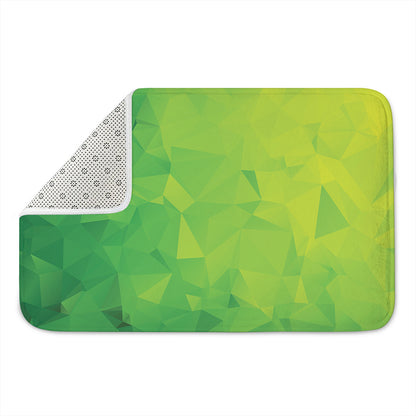 Lime Green Polygonal Geometric Print Indoor Door Mat