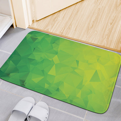 Lime Green Polygonal Geometric Print Indoor Door Mat