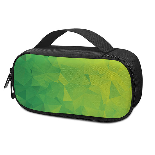 Lime Green Polygonal Geometric Print Insulin Cooler Travel Case