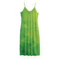 Lime Green Polygonal Geometric Print Jersey Midi Cami Dress