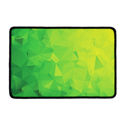 Lime Green Polygonal Geometric Print Kitchen Mat