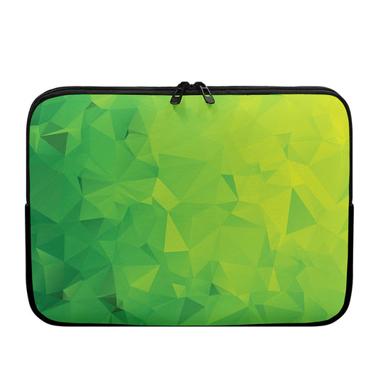 Lime Green Polygonal Geometric Print Laptop Sleeve
