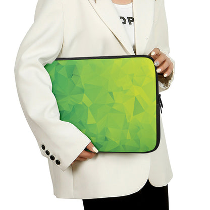 Lime Green Polygonal Geometric Print Laptop Sleeve