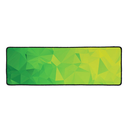 Lime Green Polygonal Geometric Print Long Kitchen Mat