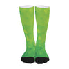 Lime Green Polygonal Geometric Print Long Socks