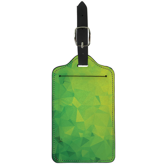 Lime Green Polygonal Geometric Print Luggage Tag