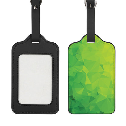Lime Green Polygonal Geometric Print Luggage Tag
