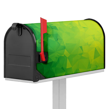 Lime Green Polygonal Geometric Print Mailbox Cover