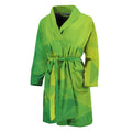 Lime Green Polygonal Geometric Print Men's Bathrobe
