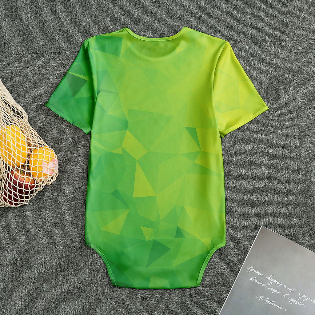 Lime Green Polygonal Geometric Print Men's Bodysuit