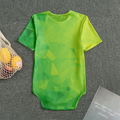 Lime Green Polygonal Geometric Print Men's Bodysuit