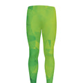 Lime Green Polygonal Geometric Print Men's Leggings