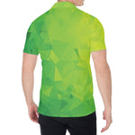 Lime Green Polygonal Geometric Print Men's Shirt