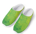 Lime Green Polygonal Geometric Print Mesh Casual Shoes
