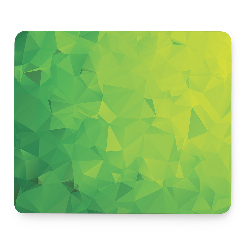 Lime Green Polygonal Geometric Print Mouse Pad