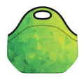 Lime Green Polygonal Geometric Print Neoprene Lunch Bag