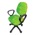 Lime Green Polygonal Geometric Print Office Chair Cover