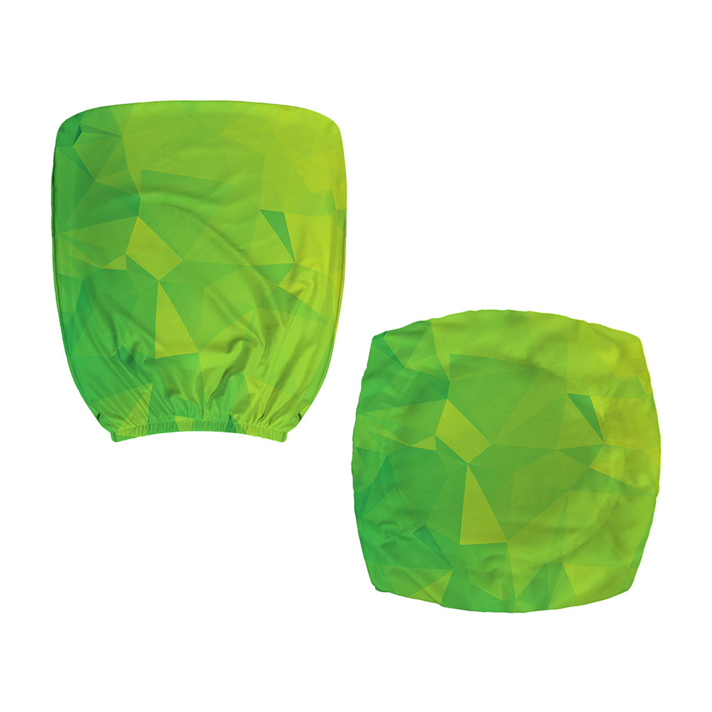 Lime Green Polygonal Geometric Print Office Chair Cover