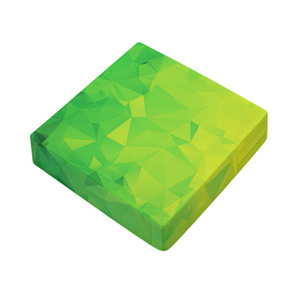 Lime Green Polygonal Geometric Print Outdoor Seat Cushion Cover