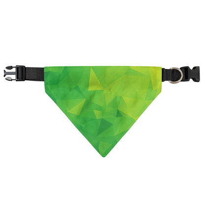 Lime Green Polygonal Geometric Print Over The Collar Dog Bandana