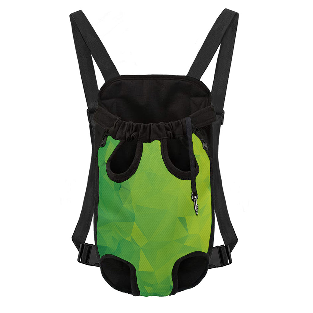 Lime Green Polygonal Geometric Print Pet Carrier Backpack