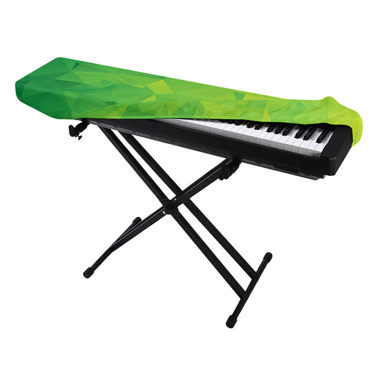 Lime Green Polygonal Geometric Print Piano Keyboard Cover
