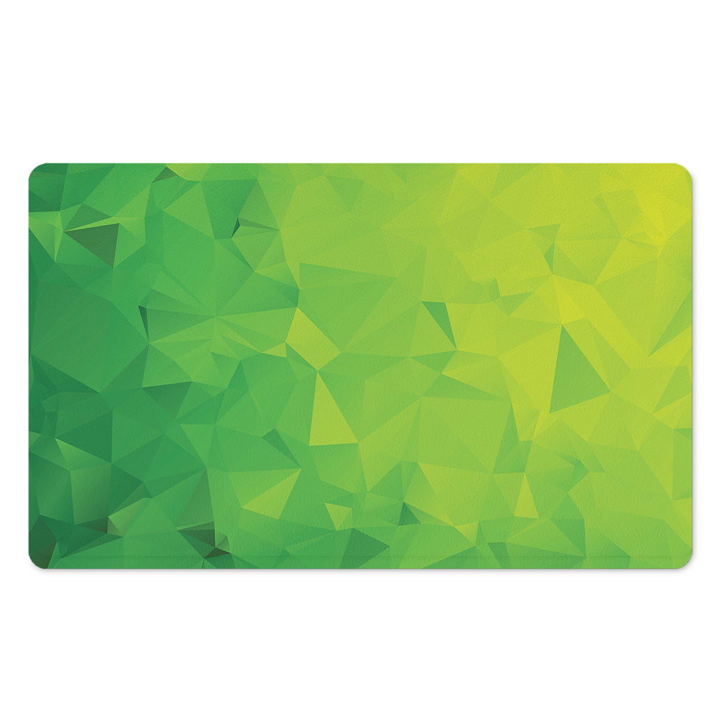 Lime Green Polygonal Geometric Print Polyester Doormat