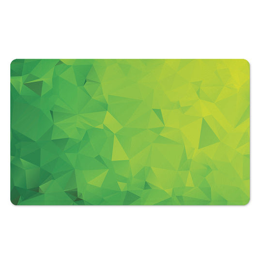 Lime Green Polygonal Geometric Print Polyester Doormat