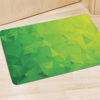 Lime Green Polygonal Geometric Print Polyester Doormat