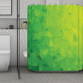 Lime Green Polygonal Geometric Print Polyester Shower Curtain