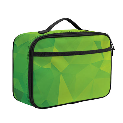 Lime Green Polygonal Geometric Print Portable Lunch Bag