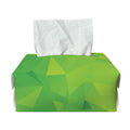 Lime Green Polygonal Geometric Print Rectangle Tissue Box Cover