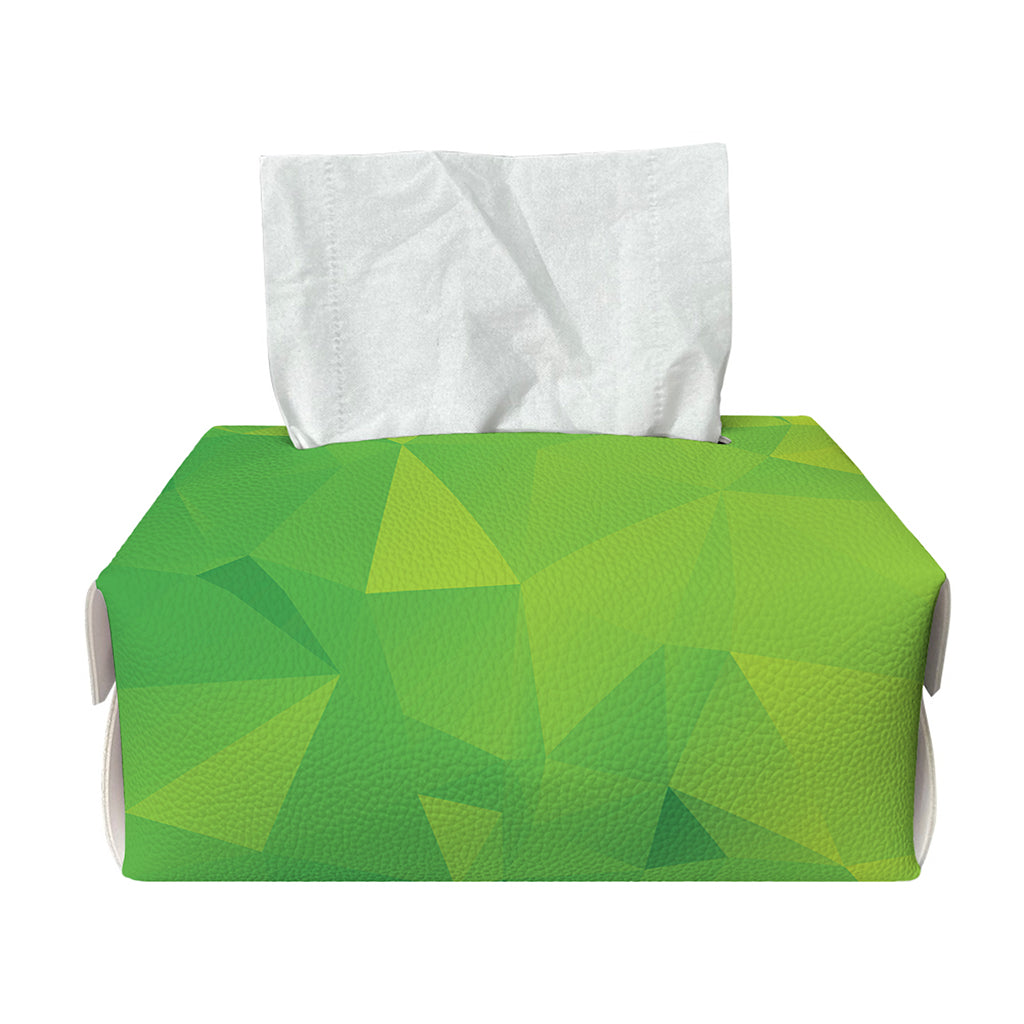 Lime Green Polygonal Geometric Print Rectangle Tissue Box Cover