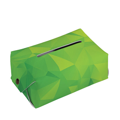 Lime Green Polygonal Geometric Print Rectangle Tissue Box Cover