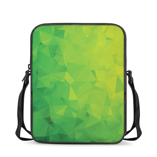 Lime Green Polygonal Geometric Print Rectangular Crossbody Bag