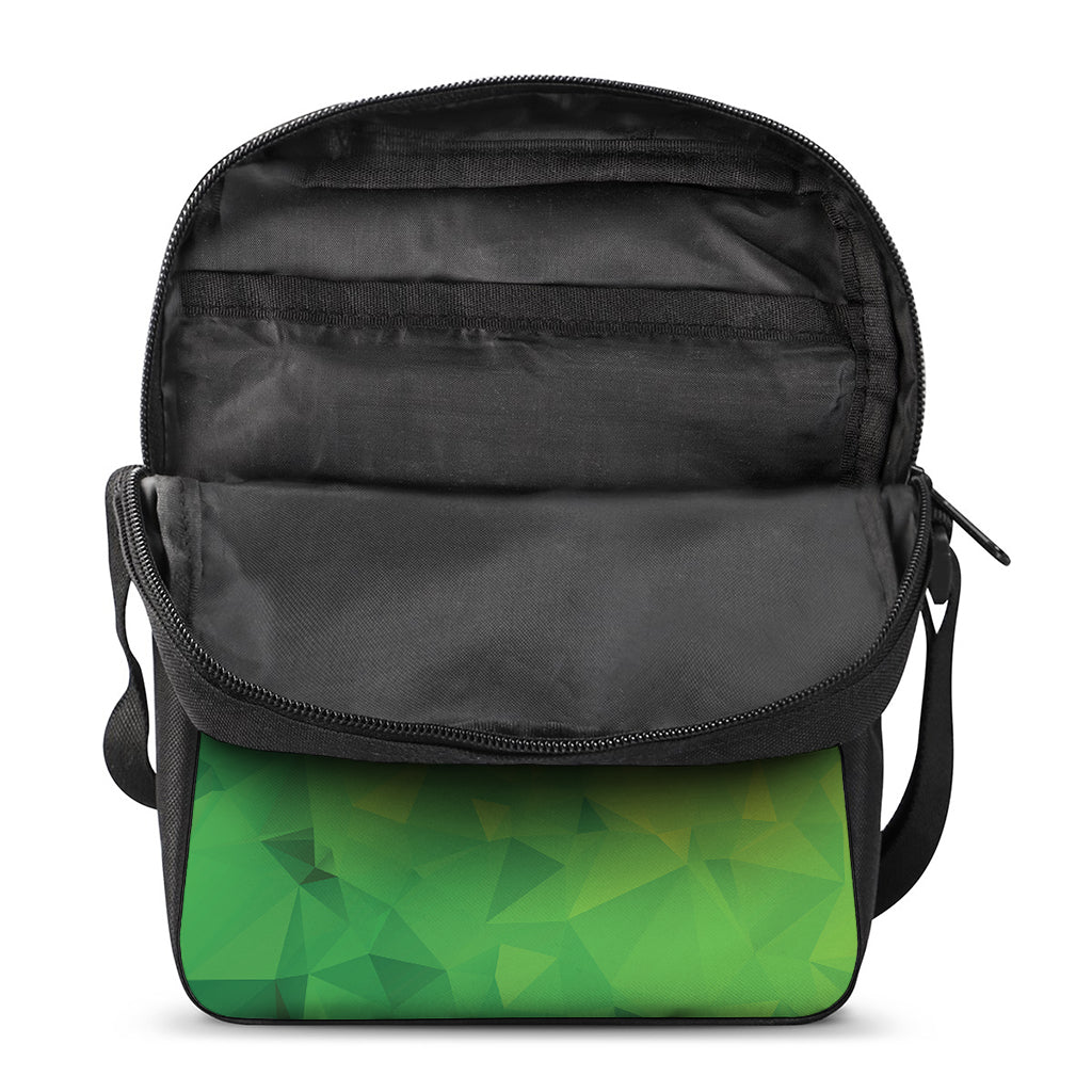 Lime Green Polygonal Geometric Print Rectangular Crossbody Bag