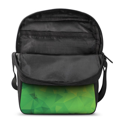 Lime Green Polygonal Geometric Print Rectangular Crossbody Bag