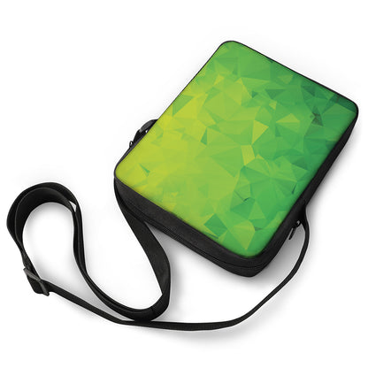 Lime Green Polygonal Geometric Print Rectangular Crossbody Bag
