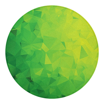 Lime Green Polygonal Geometric Print Round Blanket