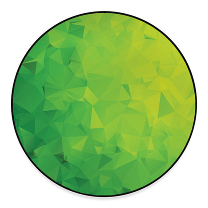 Lime Green Polygonal Geometric Print Round Floor Mat
