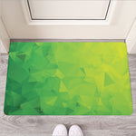 Lime Green Polygonal Geometric Print Rubber Doormat