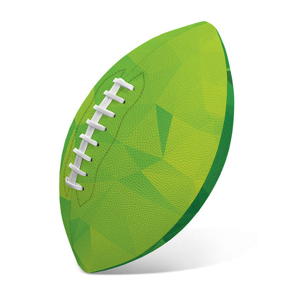 Lime Green Polygonal Geometric Print Rugby Ball