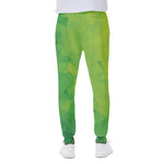 Lime Green Polygonal Geometric Print Scuba Joggers