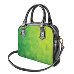 Lime Green Polygonal Geometric Print Shoulder Handbag