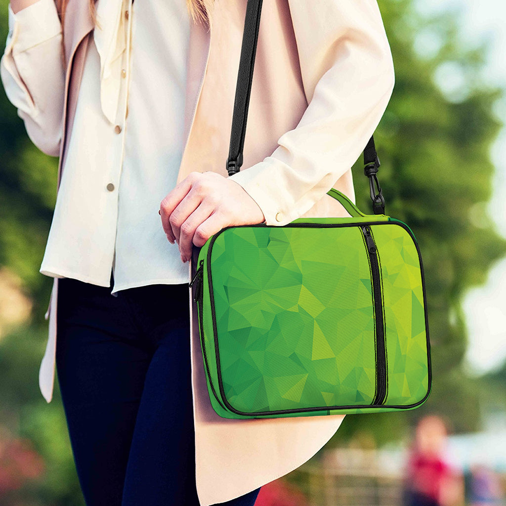 Lime Green Polygonal Geometric Print Shoulder Strap Bible Bag