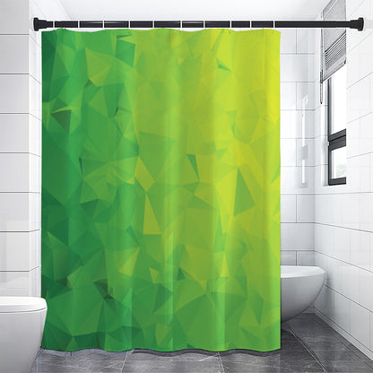 Lime Green Polygonal Geometric Print Shower Curtain