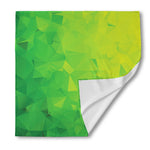 Lime Green Polygonal Geometric Print Silk Bandana